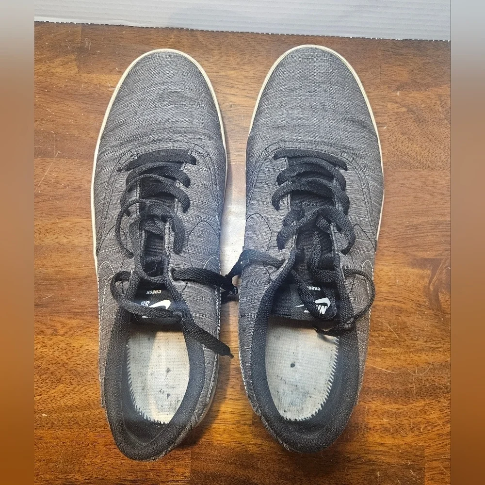 Size 12 - Nike SB Check Solarsoft Canvas Black White